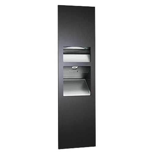 ASI 64672-1-41 | American Specialties Piatto Paper Towel Dispenser with Hand Dryer and Waste Receptacle, Matte Black, 110-120V