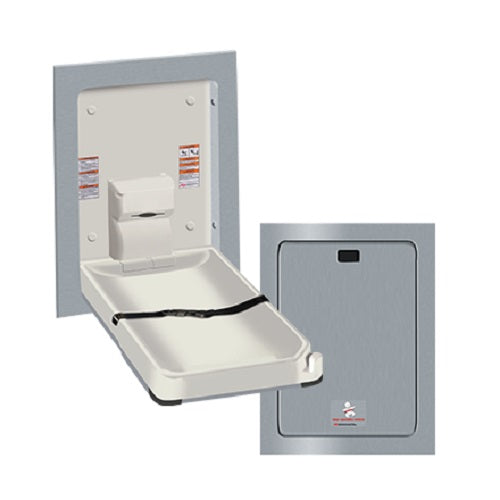 Ameican Specialties ASI 9017 Recessed Vertical Stainless Steel Baby Changing Station