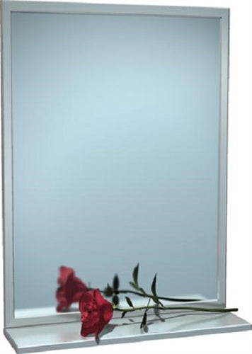 ASI 0605 | American Specialties 16" x 20" Angle Frame Plate Glass Mirror w-Shelf