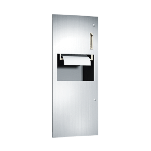 ASI 64696 | American Specialties Lever Operated Roll Paper Towel Dispenser and Waste Receptacle, Recessed
