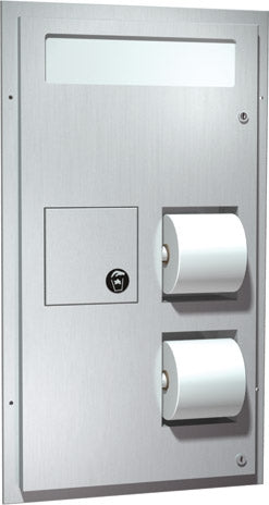 ASI 0481 | American Specialties Toilet Seat Cover & Toilet Tissue Dispensers w-Napkin Disposal, Dual Access