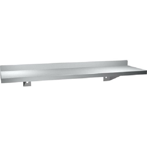 ASI 0694-18 | American Specialties 5" x 18" Stainless Steel Shelf w-Backsplash