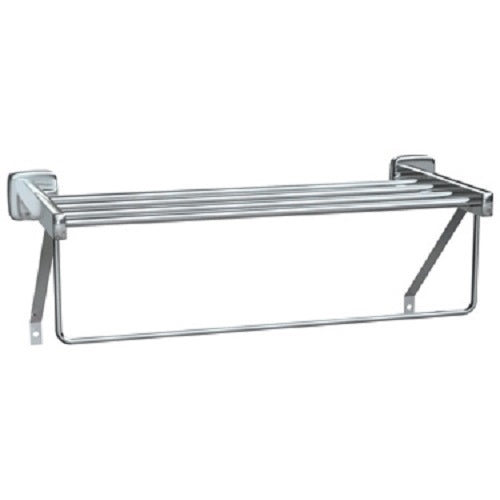 ASI 7310-18S | American Specialties 18" Towel Shelf with Drying Rod, Satin