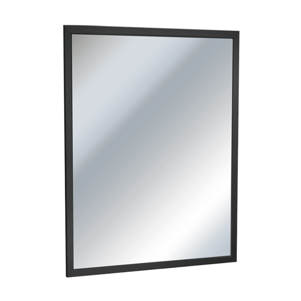 ASI 0600-1836-41 | American Specialties 18" x 36" Matte Black Stainless Steel Framed Mirror